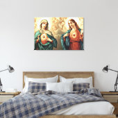Toile Coeur sacré de Jésus Coeur immaculé de Marie (Insitu(Chambre))