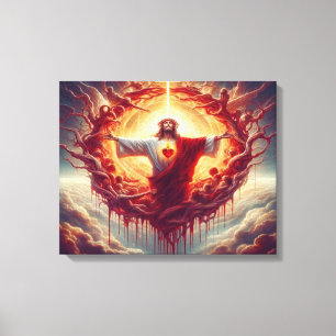 Toile coeur sacré jésus Solennité du plus sacré