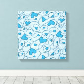 Toile Coeurs bouclés bleus (Insitu (Plancher de Bois))