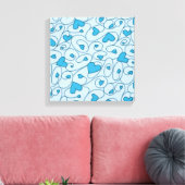 Toile Coeurs bouclés bleus (Insitu(Salon))