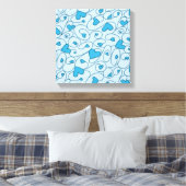 Toile Coeurs bouclés bleus (Insitu(Chambre))