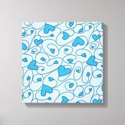 Toile Coeurs bouclés bleus (Recto)