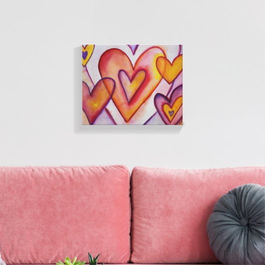 Toile Coeurs d'amour intervertissants Peintures d'art en (Insitu(Salon))