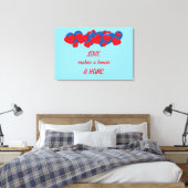 Toile Coeurs d'amour rouge et bleu sur arrière - plan bl (Insitu(Chambre))