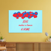 Toile Coeurs d'amour rouge et bleu sur arrière - plan bl (Insitu(Salon))