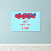 Toile Coeurs d'amour rouge et bleu sur arrière - plan bl (Insitu (Plancher de Bois))