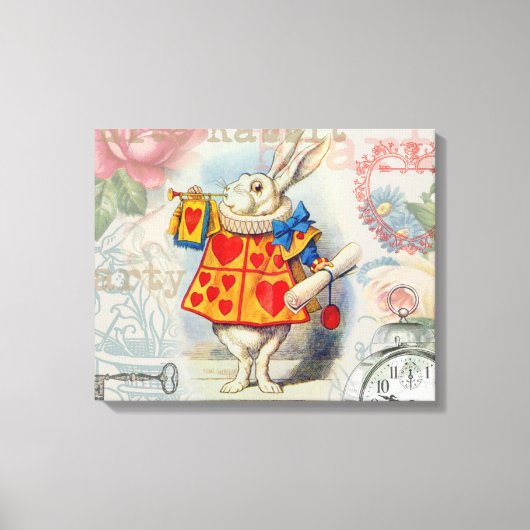 Toile Cœurs de Lapin Blanc Alice Classique (Recto)