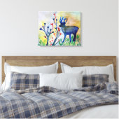 Toile Coeurs de rennes Aquarelle Art romantique unique (Insitu(Chambre))