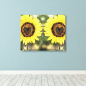 Toile Coeurs de tournesol amoureux (Insitu (Plancher de Bois))