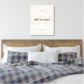 Toile Coeurs dorés à rayures roses (Insitu(Chambre))