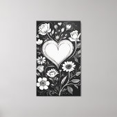 Toile Cœurs et fleurs (Recto)