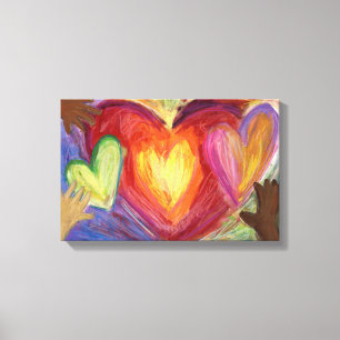 Toile Coeurs et mains Diversité Peinture Canvas Art Imp
