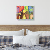 Toile Coeurs et mains Diversité Peinture Canvas Art Impr (Insitu(Chambre))