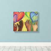 Toile Coeurs et mains Diversité Peinture Canvas Art Impr (Insitu (Plancher de Bois))