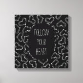 Toile Coeurs noir et blanc (Recto)