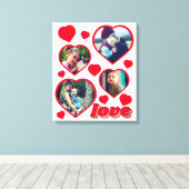 Toile Coeurs rouges personnalisés forme photo (Insitu (Plancher de Bois))