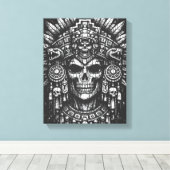 Toile Coiffe de crâne aztèque par BurnsInHell (Insitu (Plancher de Bois))