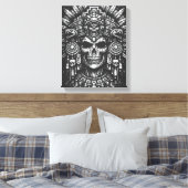 Toile Coiffe de crâne aztèque par BurnsInHell (Insitu(Chambre))