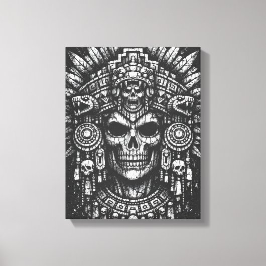 Toile Coiffe de crâne aztèque par BurnsInHell (Recto)
