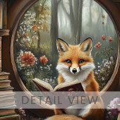 Toile Coin Lecture Renard Fantaisiste de Livres