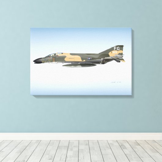 Toile Col Robin Olds F-4 Phantom (Insitu (Plancher de Bois))