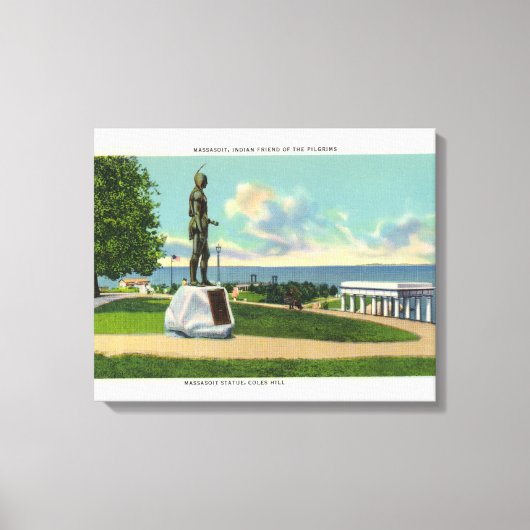 Toile Coles Hill Vue sur la statue du Massasoit (Recto)