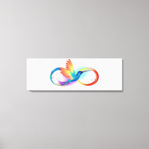 Toile Colibri arc-en-ciel avec symbole Infinity