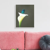 Toile Colibri assis dans une Calla Lilly (Insitu(Salon))
