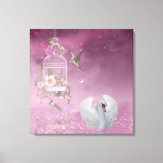 Toile Colibri et cygne (Recto)