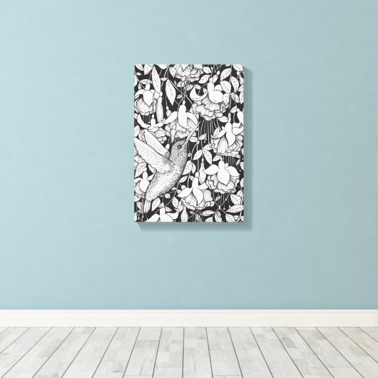 Toile Colibri et fuchsia (Insitu (Plancher de Bois))