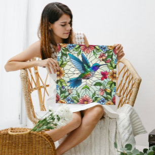 Toile Colibri gracieux avec effet de verre tendu