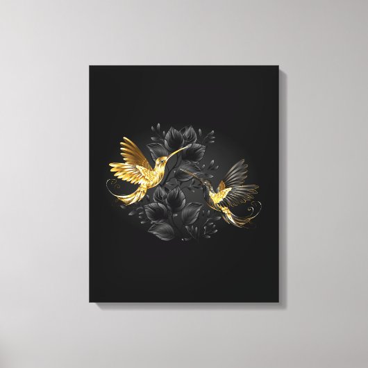 Toile Colibri noir et or (Recto)