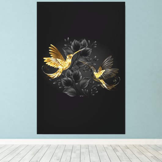 Toile Colibri noir et or (Insitu (Plancher de Bois))