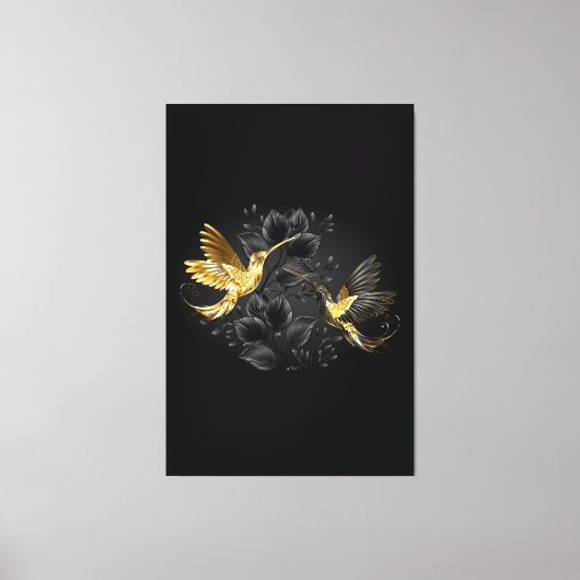 Toile Colibri noir et or (Recto)