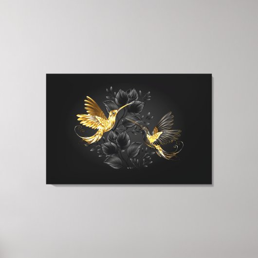 Toile Colibri noir et or (Recto)
