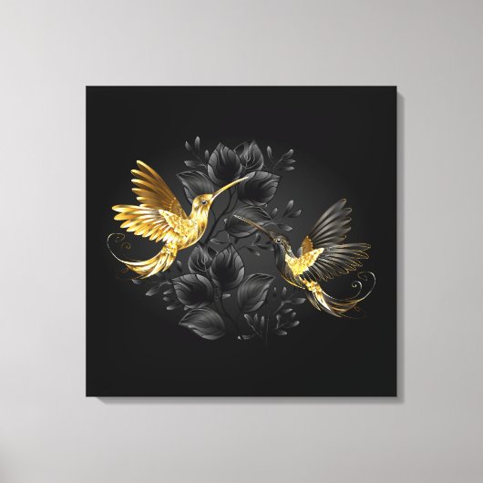 Toile Colibri noir et or (Recto)