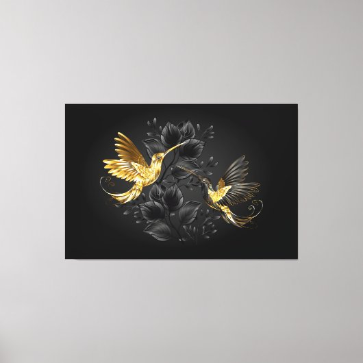 Toile Colibri noir et or (Recto)