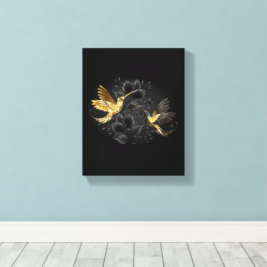 Toile Colibri noir et or (Insitu (Plancher de Bois))