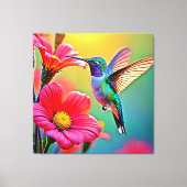 Toile Colibri vibrant au coucher du soleil (Recto)