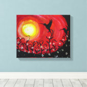 Toile Colibris au coucher du soleil (Insitu (Plancher de Bois))