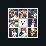 Toile Collage Carré personnalisé 8 Monogramme photo Mari<br><div class="desc">Créez votre propre peinture murale en toile avec vos propres photos mariage, anniversaire, fiançailles et événements spéciaux.</div>