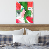 Toile collage d'art abstrait, milieux mixtes et aquarell (Insitu(Chambre))