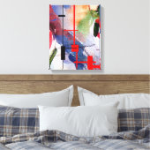 Toile collage d'art abstrait, milieux mixtes et aquarell (Insitu(Chambre))