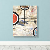 Toile collage d'art abstrait, milieux mixtes et aquarell (Insitu (Plancher de Bois))