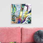 Toile Collage d'art musical Abstrait - médias mixtes #1 (Insitu(Salon))