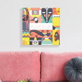 Toile Collage d'art symbolique africain (Insitu(Salon))