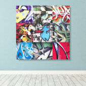 Toile Collage de graffitis (Street Art) (Insitu (Plancher de Bois))
