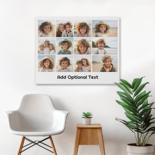 Toile Collage de grille de 12 photos - Blanc - Type Mod