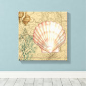 Toile Collage de la carte côtière (Insitu (Plancher de Bois))