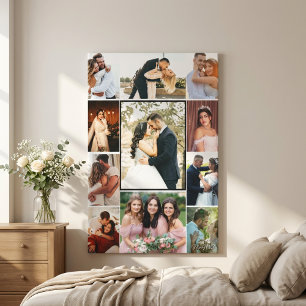 Toile Collage de mariage personnalisé de 11 photos sur t